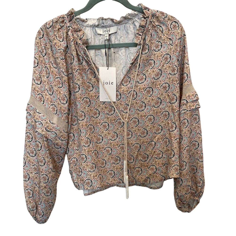 Joie Blouse Womens XS NEW 100% Rayon Bohemian Prairie Peasant Office Work Shirt